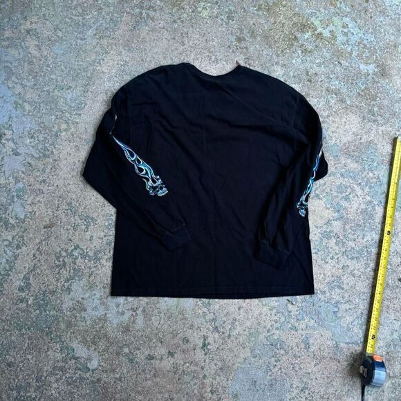 Easy Riders Flame Skull Chopper Y2K Biker Shirt - Picture 4 of 4